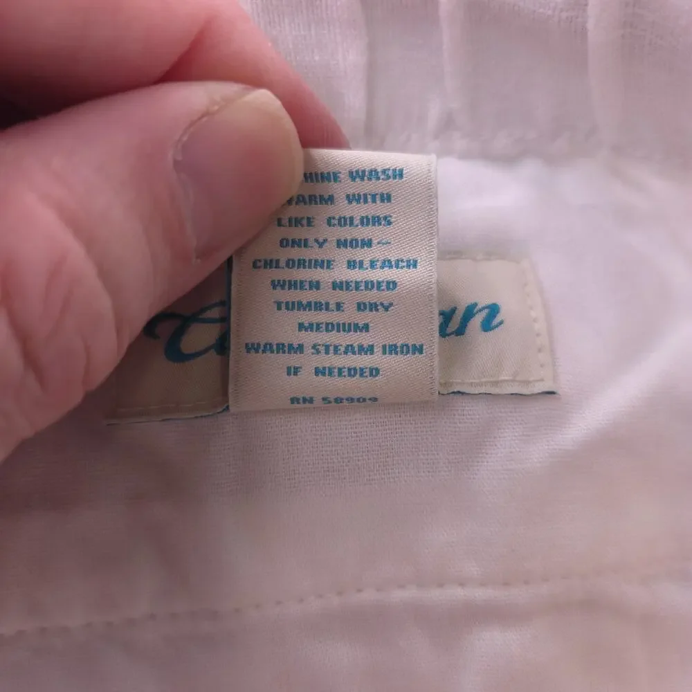 Roundtree & Yorke Caribbean 46 x 29‎ 100% Linen Drawstring White Pants Beach New